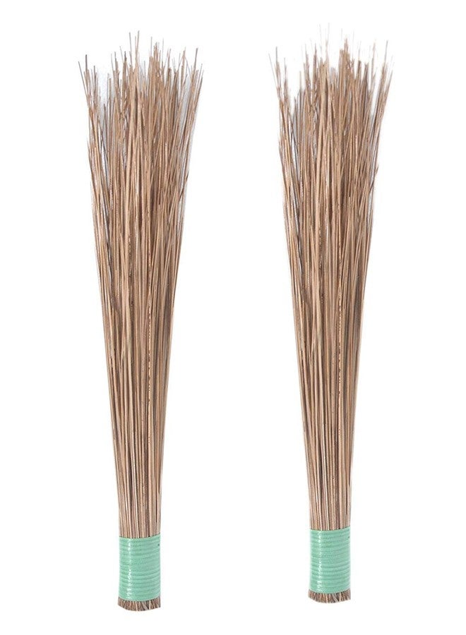 New Trend Natural Coconut Broom Sticks for Floor Cleaning (2, Brown)